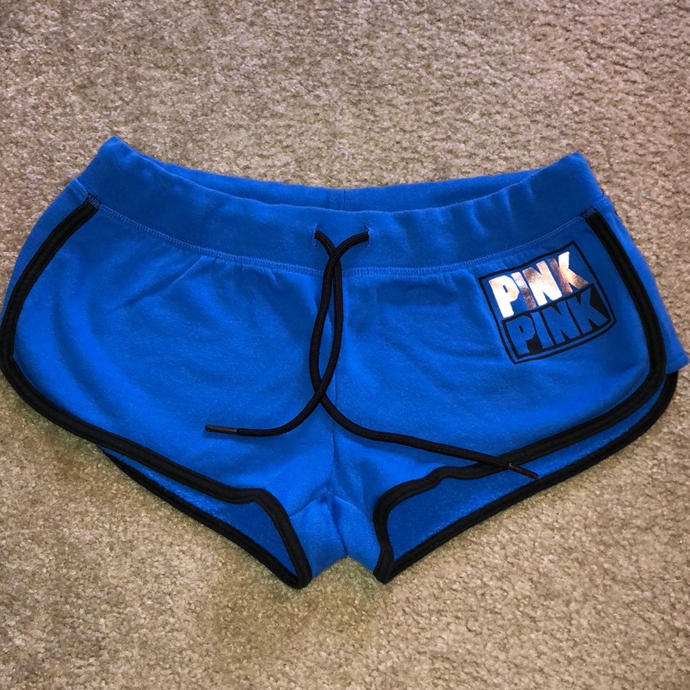 Adorable blue Victoria’s Secret PINK fleece shorts